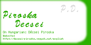 piroska decsei business card