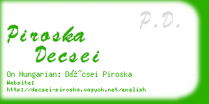 piroska decsei business card